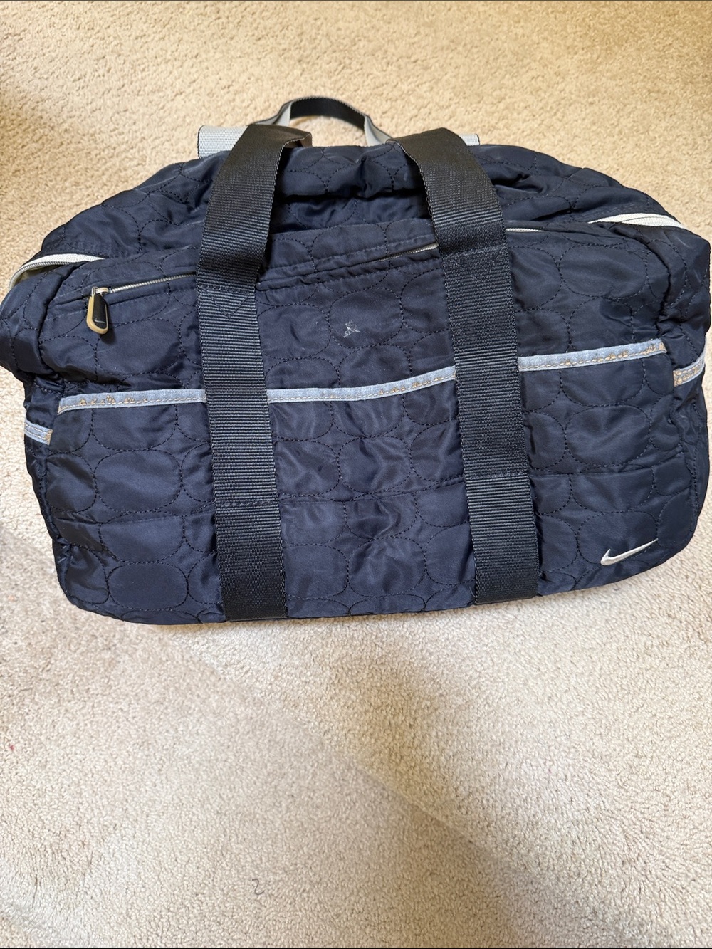 Nike Black Quilted Duffel with Reflective Trim